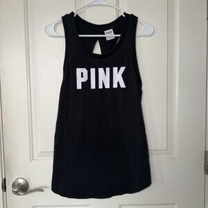 PINK Victoria’s Secret Woman’s Tank top Black Activewear Size Small Open Back
